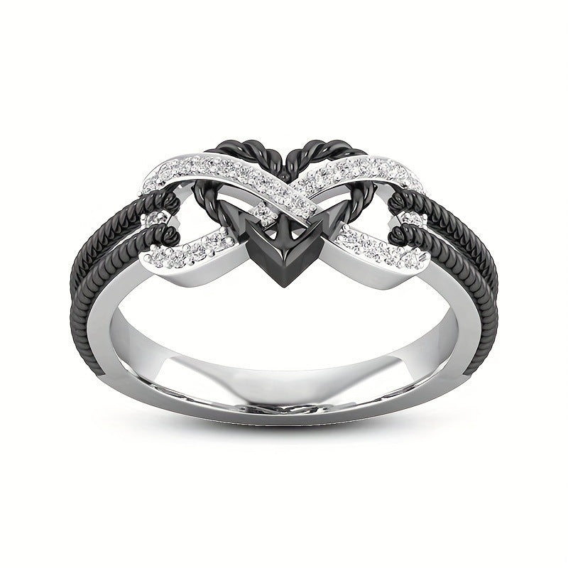 Hot Selling New Jewelry Two-Color Love Girl Ring Fashion Personalized Ring Factory Direct Sale