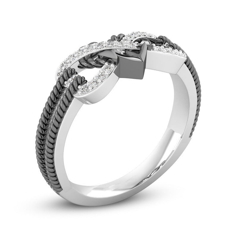 Hot Selling New Jewelry Two-Color Love Girl Ring Fashion Personalized Ring Factory Direct Sale