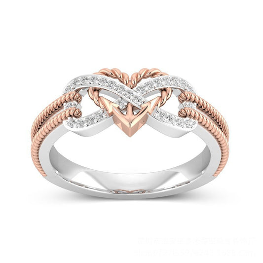 Hot Selling New Jewelry Two-Color Love Girl Ring Fashion Personalized Ring Factory Direct Sale