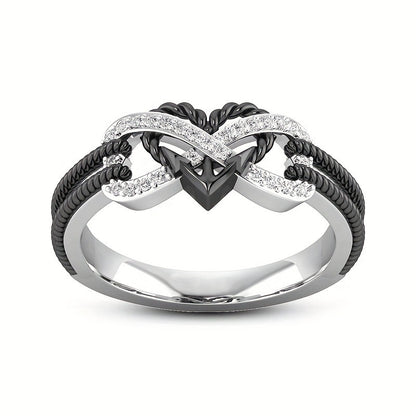Hot Selling New Jewelry Two-Color Love Girl Ring Fashion Personalized Ring Factory Direct Sale